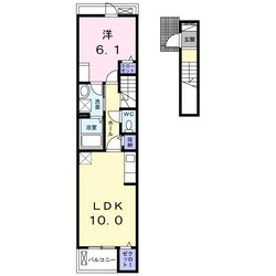 新在家 徒歩8分 2階の物件間取画像